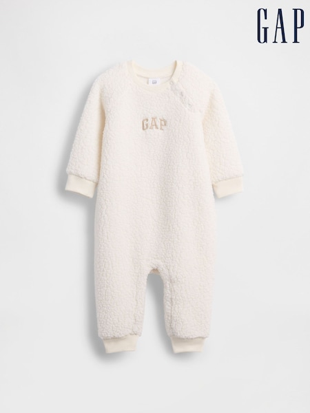 Gap White Sherpa Logo One-Piece All-In-One (0-24mths) (0-24mths) (Y29433) | €37