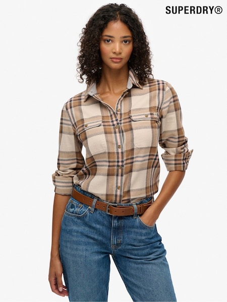 Superdry Nude Lumberjack Check Flannel Shirt (Y29459) | €58
