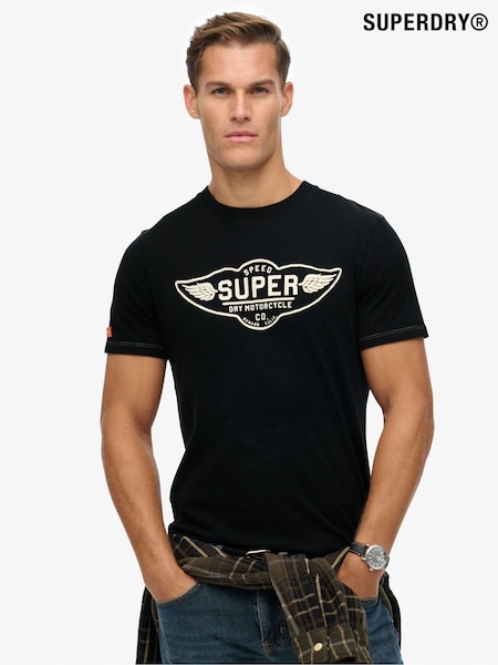 Superdry Black Auto Logo Relaxed T-Shirt (Y29624) | €40