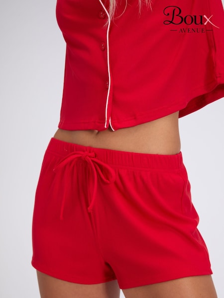Boux Avenue Red Rib Modal Pyjama Shorts (Y29669) | AED140