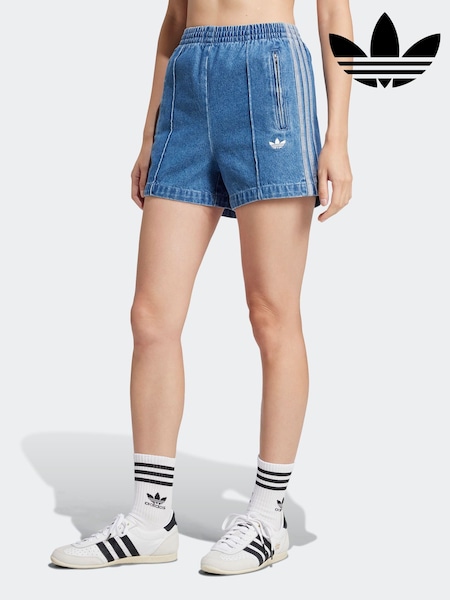 adidas Originals Blue 3-Stripe Denim Shorts (Y29899) | €63