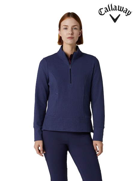 Callaway Apparel Blue 1/4 Zip Micro Pullover Fleece (Y29988) | €113