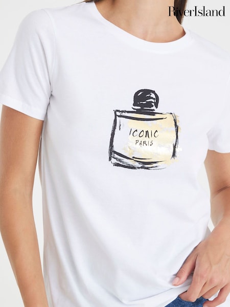 River Island Foil Perfume T-Shirt (Y29993) | R$ 245