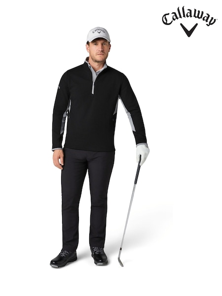 Callaway Apparel Emea Textured 1/4 Zip Pullover Black Jumper (Y29994) | €85