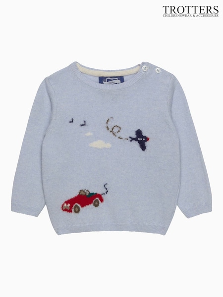 Trotters London Blue Herbie And Wilbur Jumper (Y30182) | 272 QAR