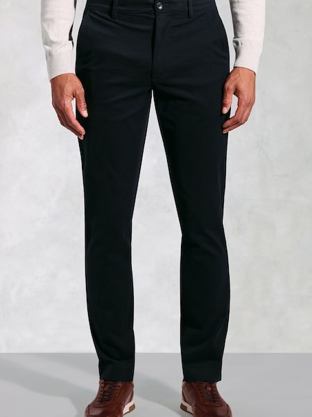 Brook Taverner Blue Italian Fine Twill Stretch Cotton Chinos (Y30221) | €91