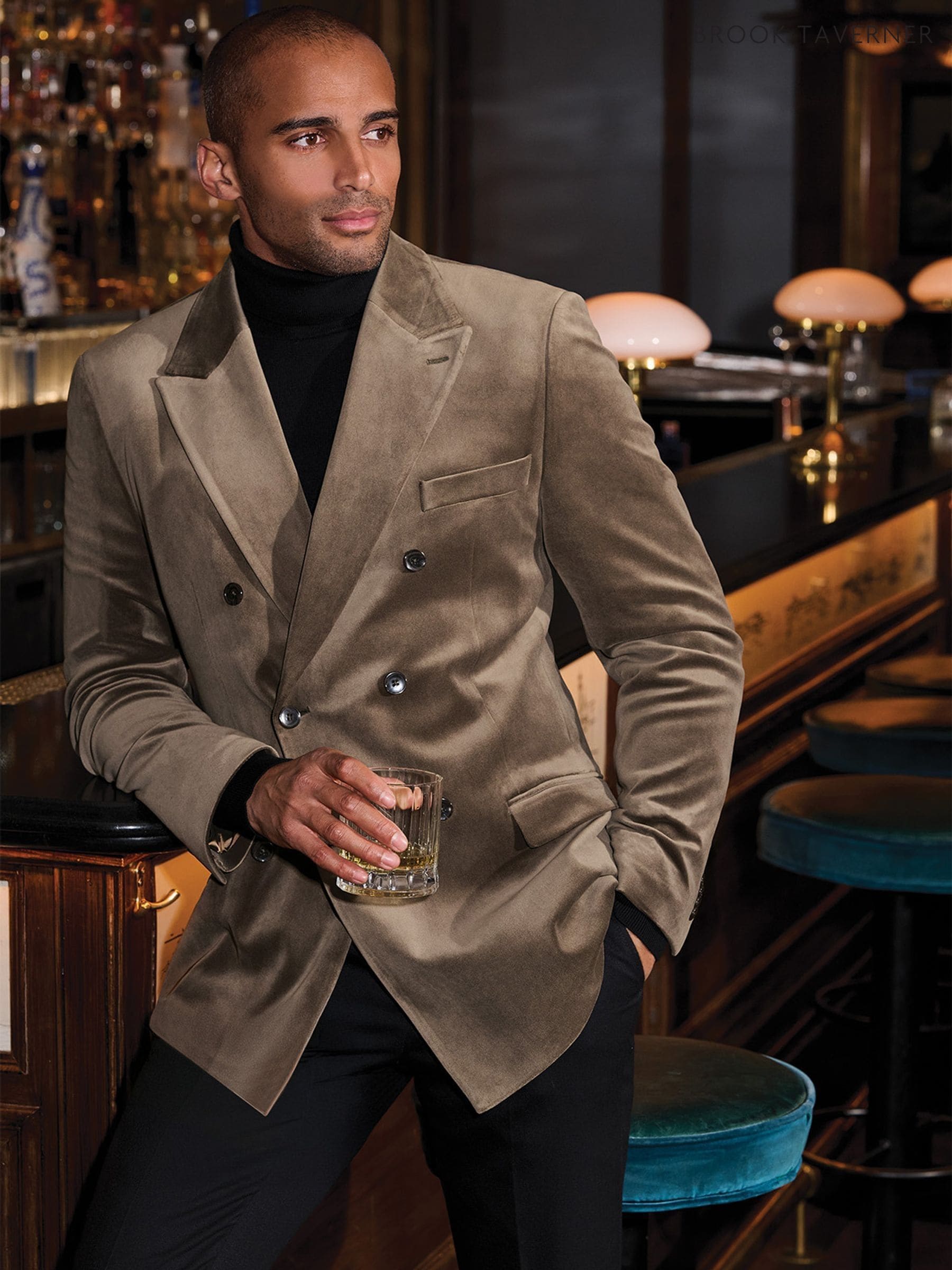 Buy Men's Blazers and Formal Jackets Velvet Double Breasted Long