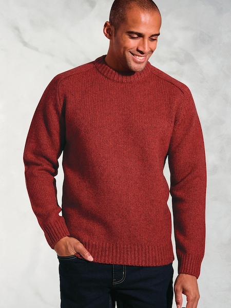 Brook Taverner Red Chunky Lambswool Crew Neck Jumper (Y30233) | €91