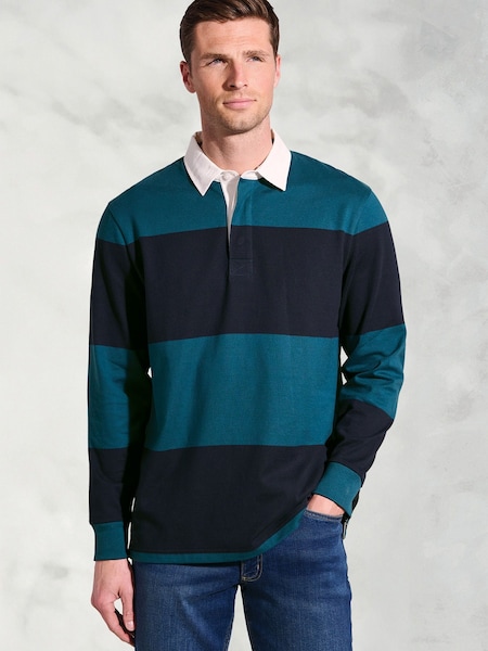 Brook Taverner Blue Stripe Cotton Rugby Shirt (Y30238) | €80