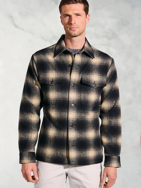 Brook Taverner Blue Shadow Check Overshirt (Y30258) | €140