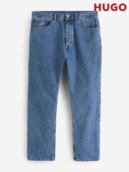 HUGO Light Blue Denim Nate Relaxed Loose Fit Denim Jeans (Y30339) | €131