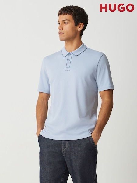 HUGO Blue Tipped Placket Polo Shirt (Y30356) | AED577