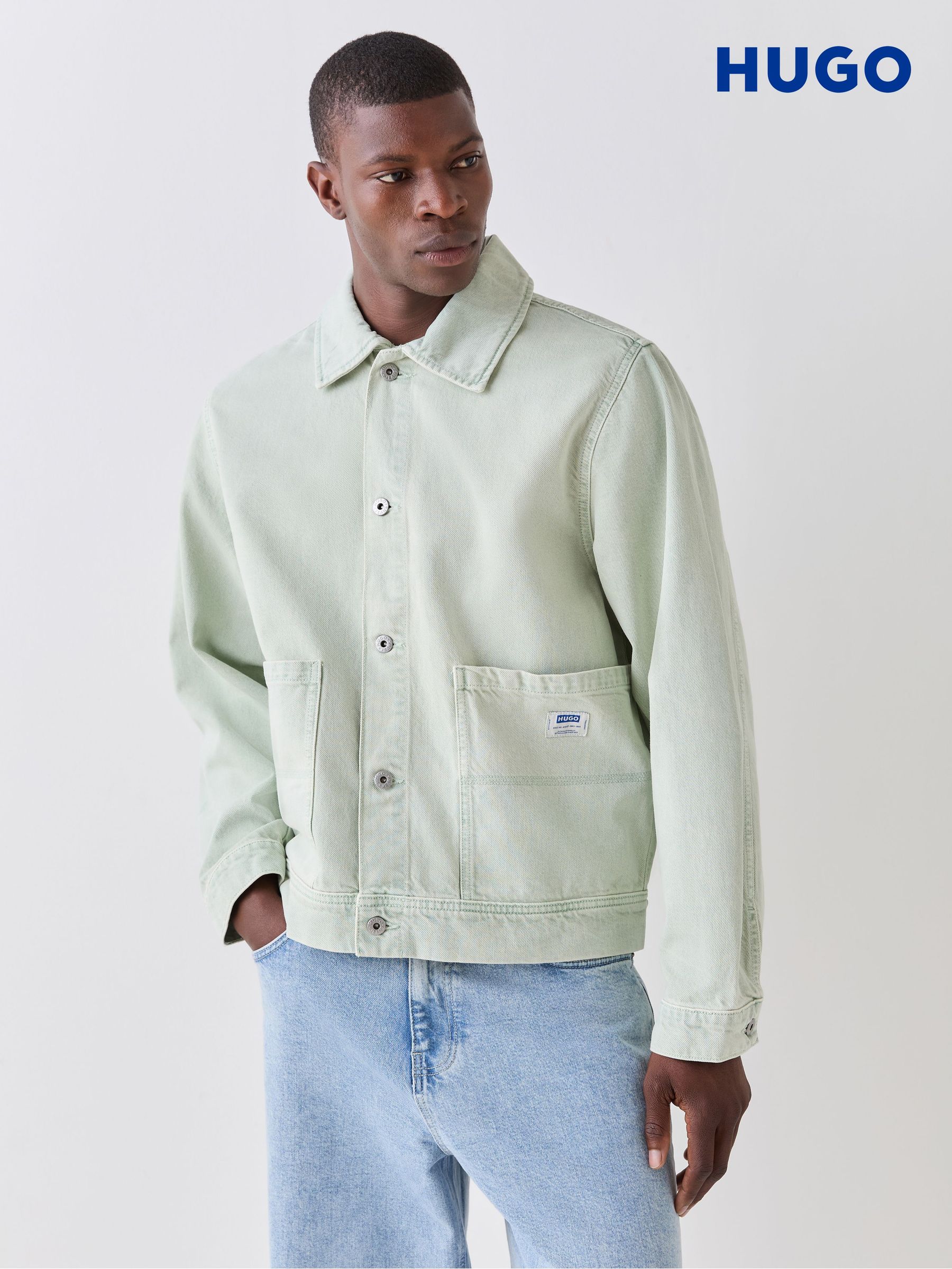 Buy Men's Coats and Jackets Green Denim Online | Next Bulgaria