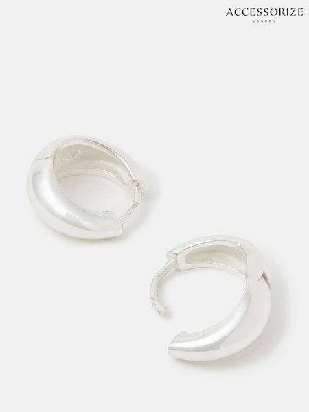 Accessorize Silver Tone Sterling Chunky Hoop Earrings (Y30454) | €37