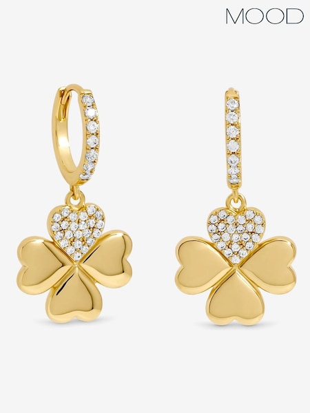 Mood Gold Plated Clover Earrings - Gift Box (Y30488) | €25
