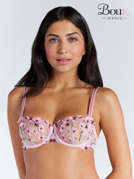 Pink - Boux Avenue Evelyn Floral Embroidered Balconette Bra (Y30750) | 70 €