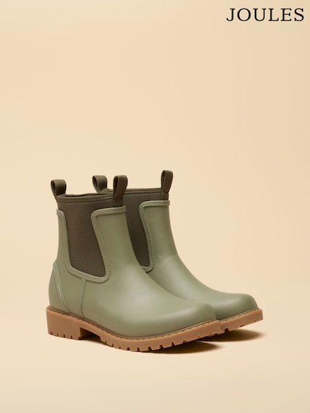 Khaki Green - Joules Oakfield Neoprene Lined Ankle Wellies