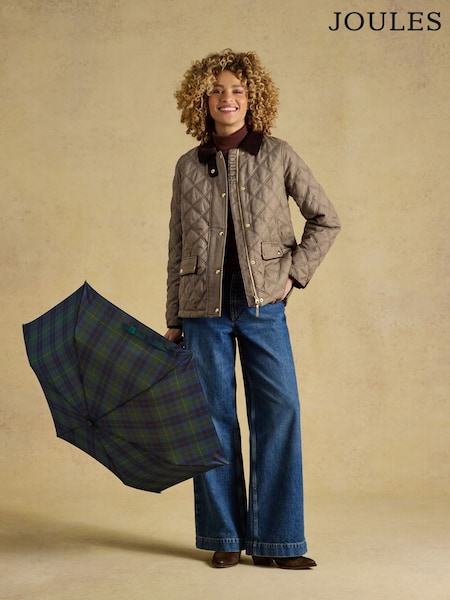 Blue & Green Check - Joules Rayne Umbrella
