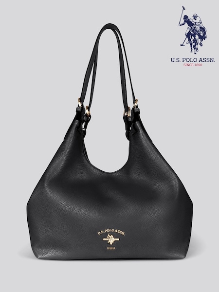 U.S. Polo Assn. Black Stanford Large Handle PU Bag (Y31104) | 468 QAR