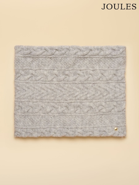 Grey - Joules Cable Cosy Lined Snood