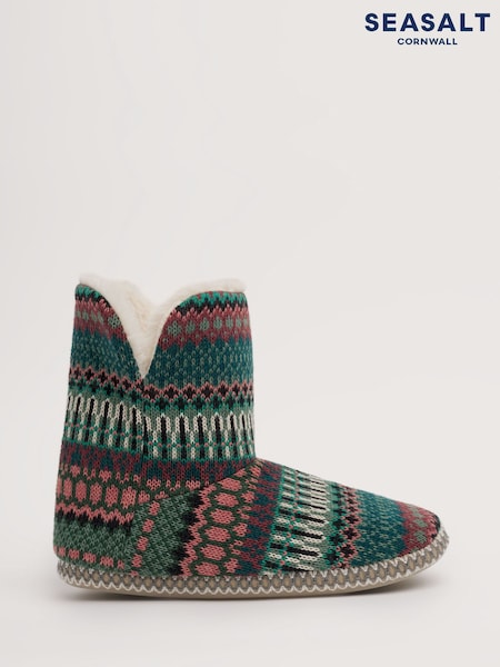Seasalt Cornwall Green Snooze Slipper Booties (Y31297) | €51