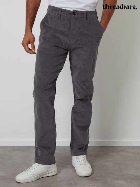 Threadbare Grey Straight Leg Stretch Corduroy Trousers (Y31353) | R$ 370