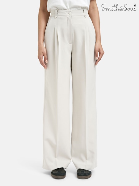 Smith & Soul Natural Double Pleat Trousers (Y31360) | €139