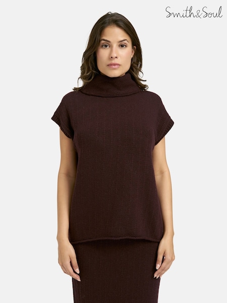 Smith & Soul Purple Knitted Slipover Jumper (Y31367) | €121
