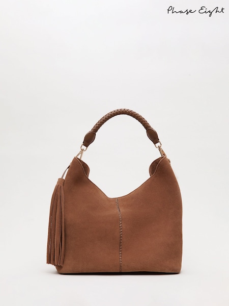 Phase Eight Brown Suede Tassle Bag (Y31439) | €144.50