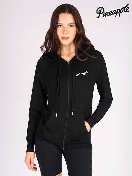Pineapple Black Womens Zip Through Hoodie Jacket (Y31467) | AED221