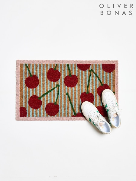 Oliver Bonas Multi Striped Cherrys Rectangular Doormat (Y31494) | €27