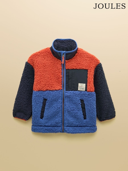 Blue & Orange - Joules Boys' Sutton Zip Through Fleece