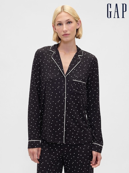Gap Black Star Modal Long Sleeve Pyjama Top (Y31831) | kr630