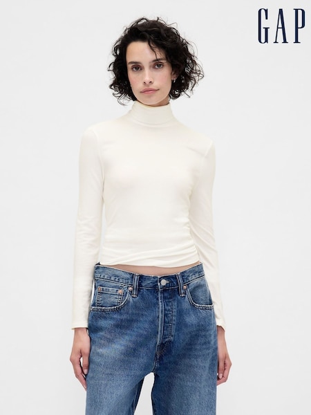 Gap White Featherweight Turtle Neck T-Shirt (Y31832) | €23