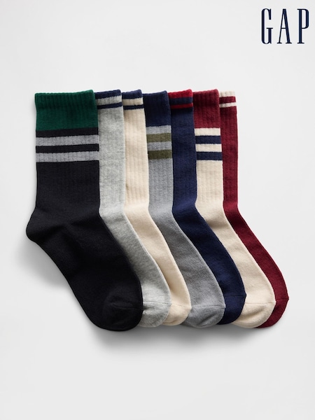 Gap Multi Stripe Crew Socks 7-Pack (Y31850) | €24