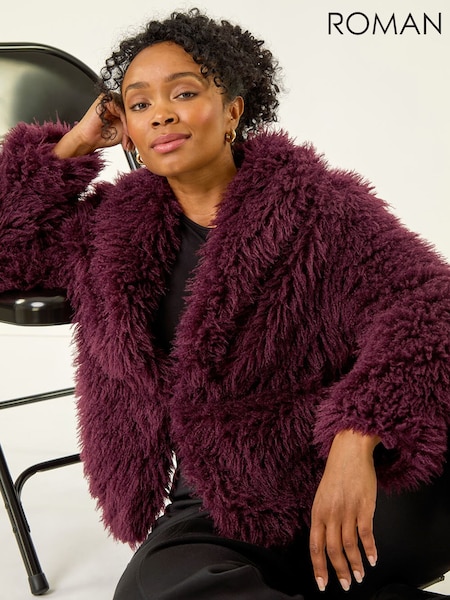 Roman Petite Faux Fur Collar Coat (Y31924) | R$ 785