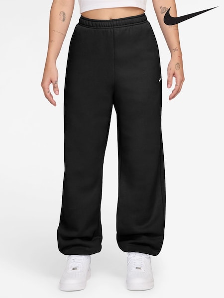 Black - Nike Studio Fleece Oversized Cuffed Joggers