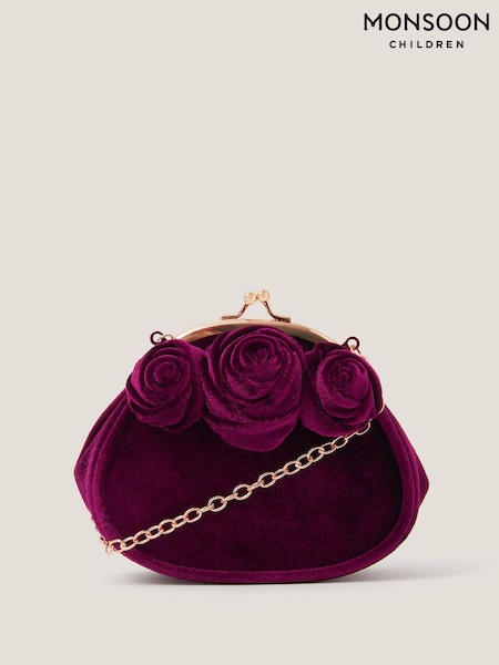 Monsoon Red Rose Velvet Clip Frame Bag (Y32883) | AED107