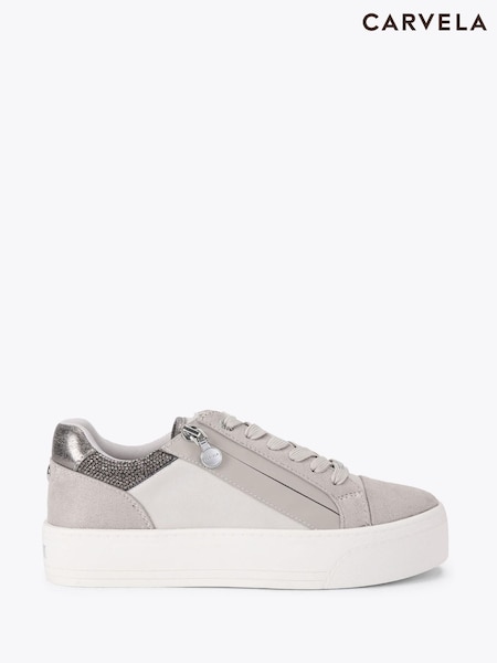 Carvela Grey Statement Zip Trainers (Y32902) | €126