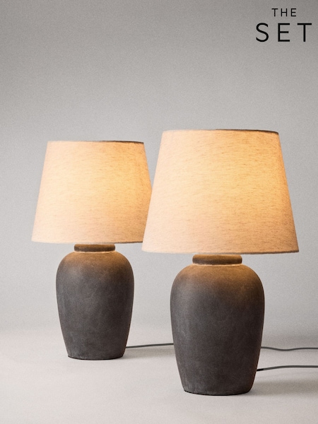 The Set – 2 er-Pack strukturierte Keramiktischlampen