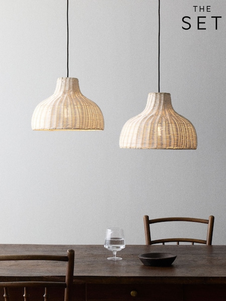 The Set 2 Pack Rattan Easy Fit Light Shades