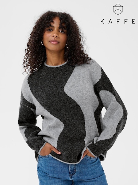 Kaffe Grey Kawilma Long Sleeve Knit Pullover Jumper (Y33168) | R$ 590