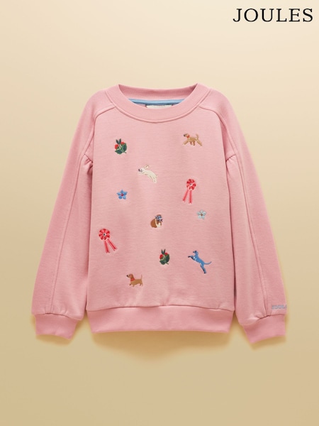 Pink Icons - Joules Girls' Avery Embroidered Sweatshirt