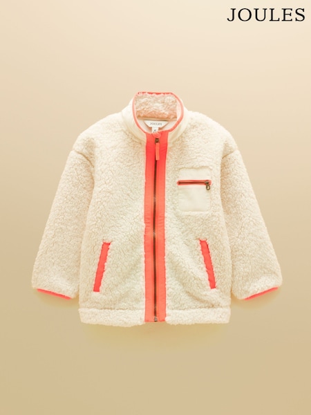 Creme - Joules – Tilly – Fleece mit durchgehendem Reißverschluss für Mädchen