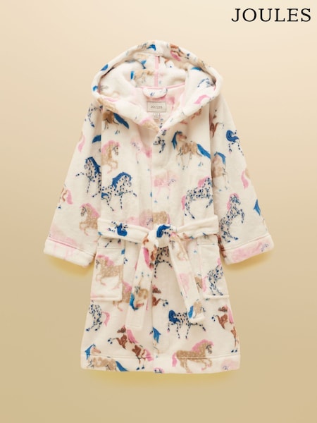Cream Horse - Joules Girls' Snug Dressing Gown