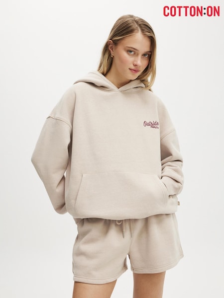 Cotton On Natural Plush Premium Graphic Hoodie (Y33364) | €44