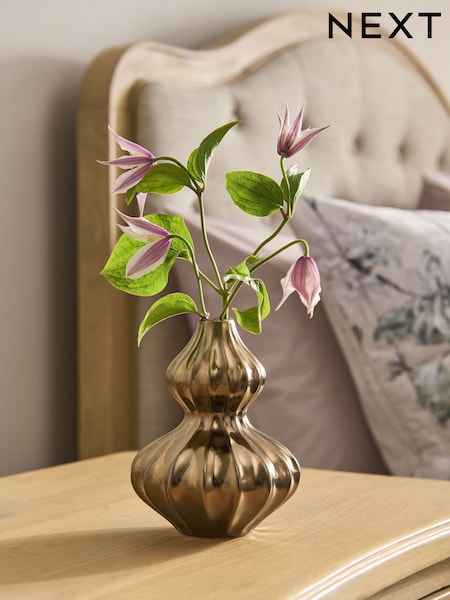Plated Ceramic Bud Vase
