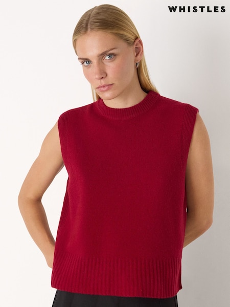 Whistles Red Wool Sleeveless Tank (Y33639) | €113
