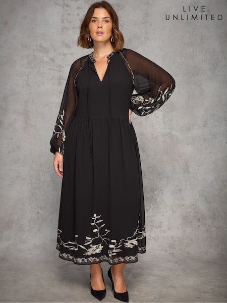 Live Unlimited Midaxi Dress with Gold Embellishment (Y33653) | 239 €