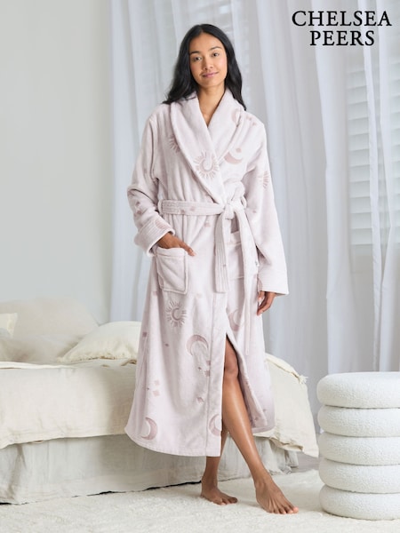 Chelsea Peers Natural Fleece Burnout Cosmic Constellations Dressing Gown (Y34040) | €89
